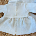 Uscita clinica neonata in pura lana color latte con completo, copertina, cappellino e scarpine