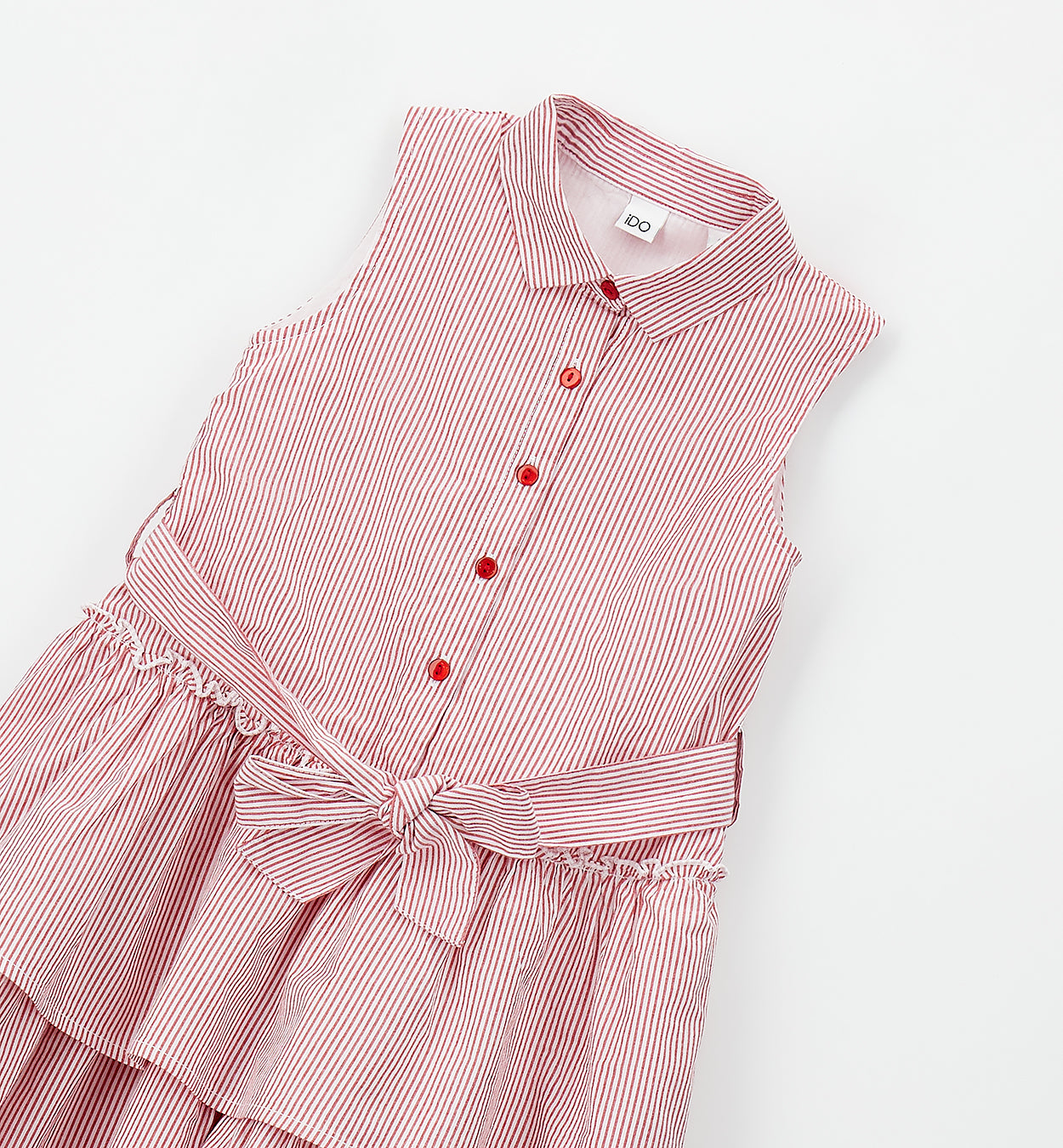 retro abito bambina con balze e cintura