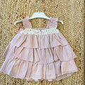retro abito bambina elegante con balze
