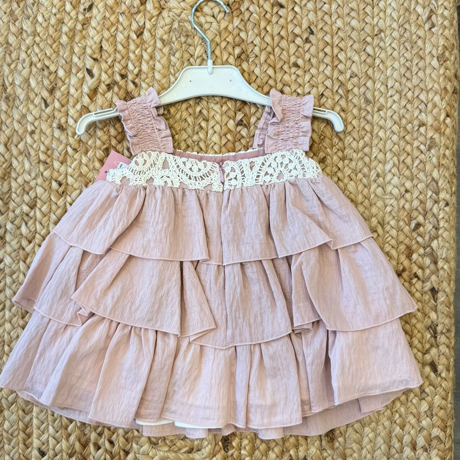 retro abito bambina elegante con balze