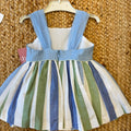 retro abito bambina a righe con cerniera