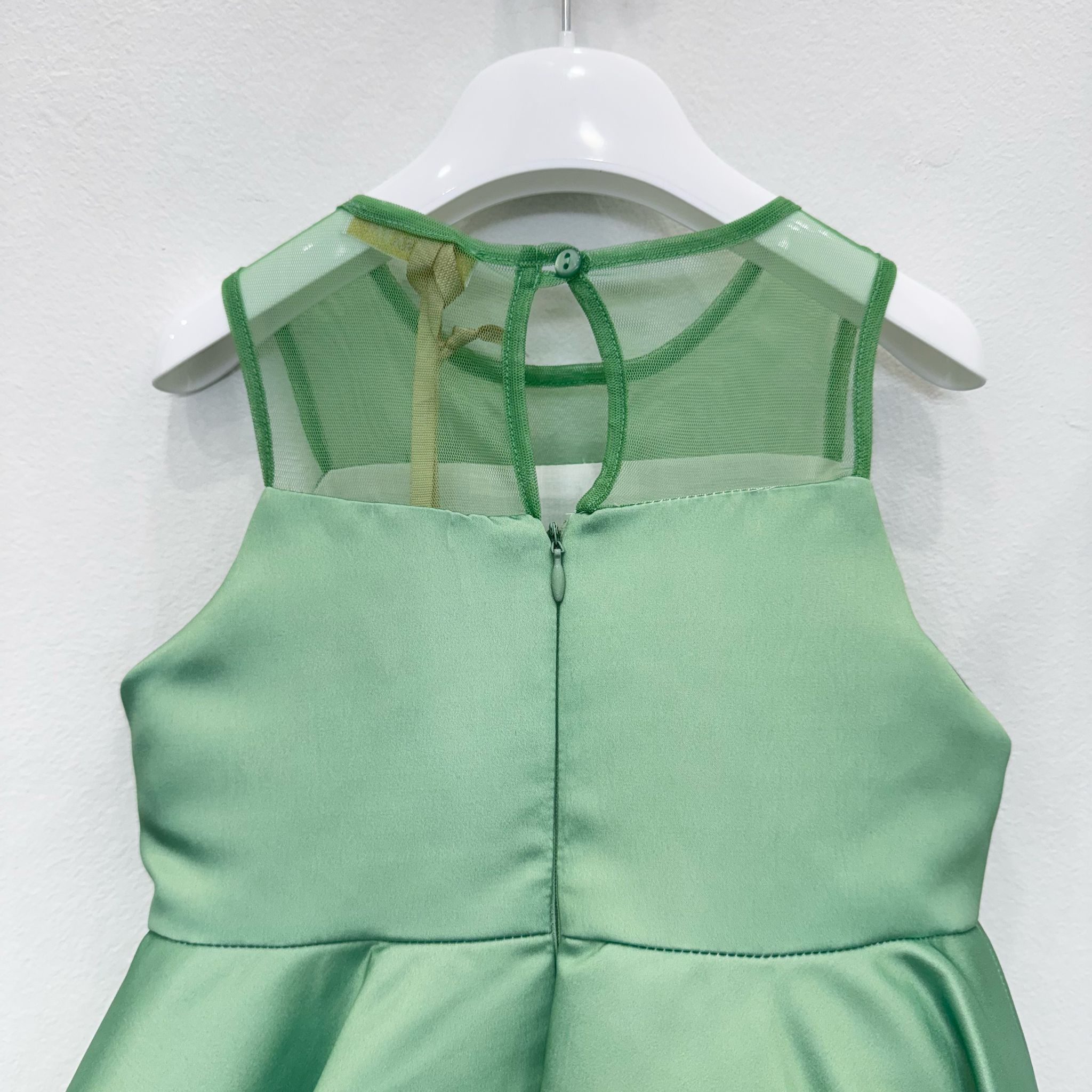 Retro abito bambina con chiusura zip e bottone