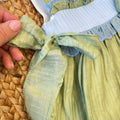 retro abito bambina con cerniera e fascia azzurra