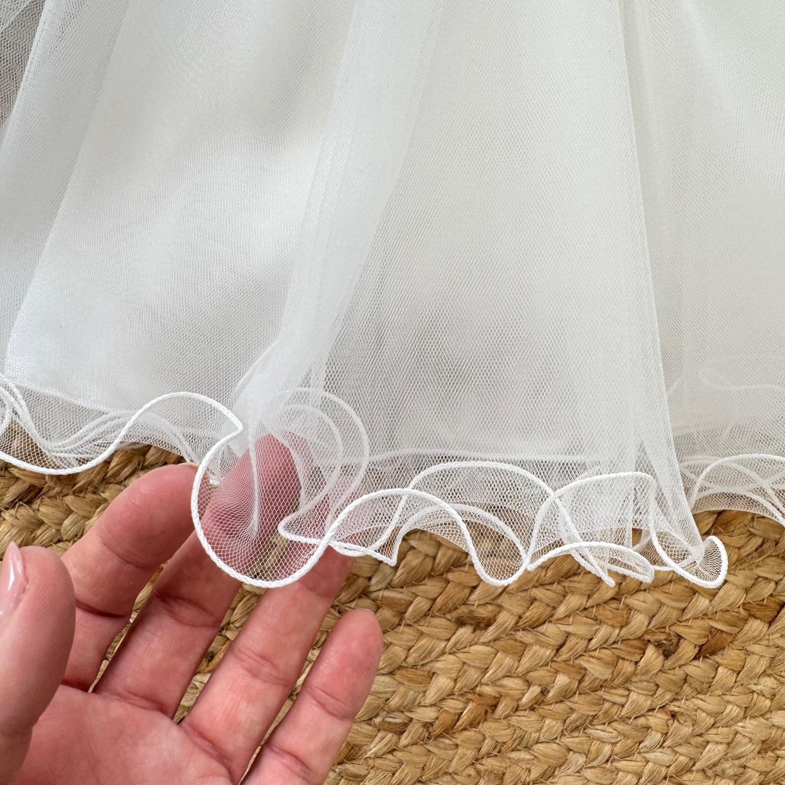 retro abito battesimo con fiocco azzurro polvere