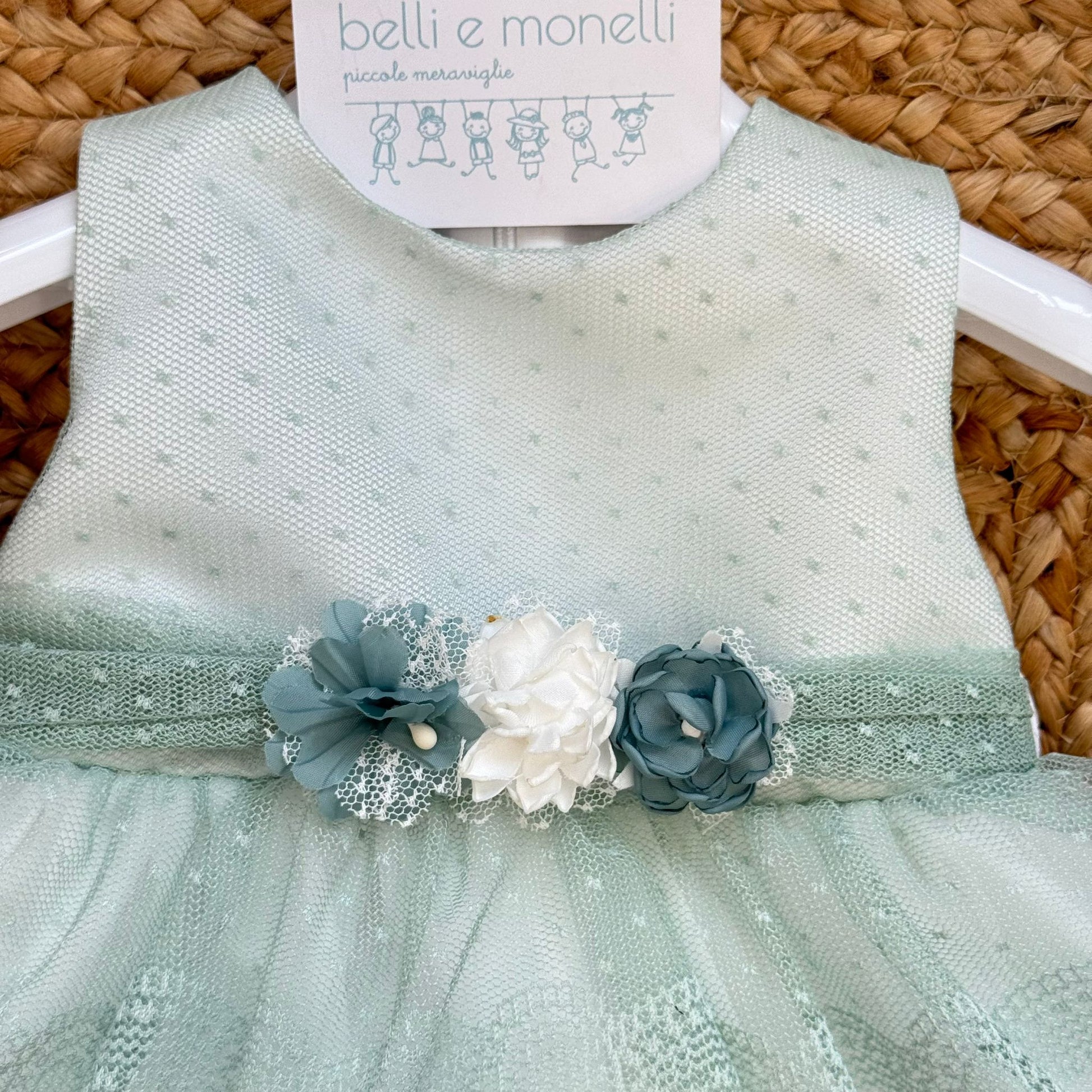 retro abito battesimo bambina con grande fiocco