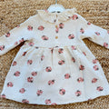 Abito bimba in caldo cotone felpato con fantasia coccinelle