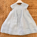 Retro abito bimba in lino celeste con chiusura zip