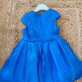 Retro abito elegante bambina blu royal con gonna vaporosa
