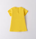 Retro abito giallo neonata in cotone con chiusura a bottoncino

