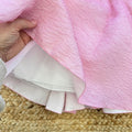 retro abito rosa con zip bambina