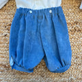 Pantalone azzurro polvere con pieghe completo battesimo bimbo