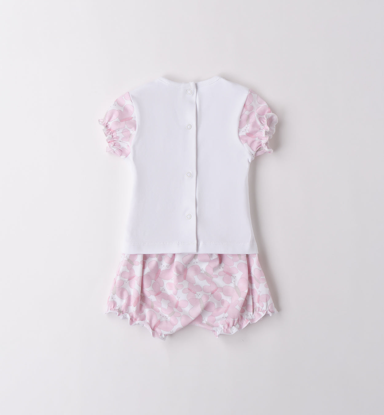 Retro del completino estivo bambina con chiusura a bottoncini pratici