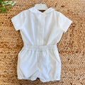 Retro completo bianco con pantaloncino e fascia elastica
