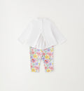 Retro completo bimba con chiusura a bottoni e leggings floreali