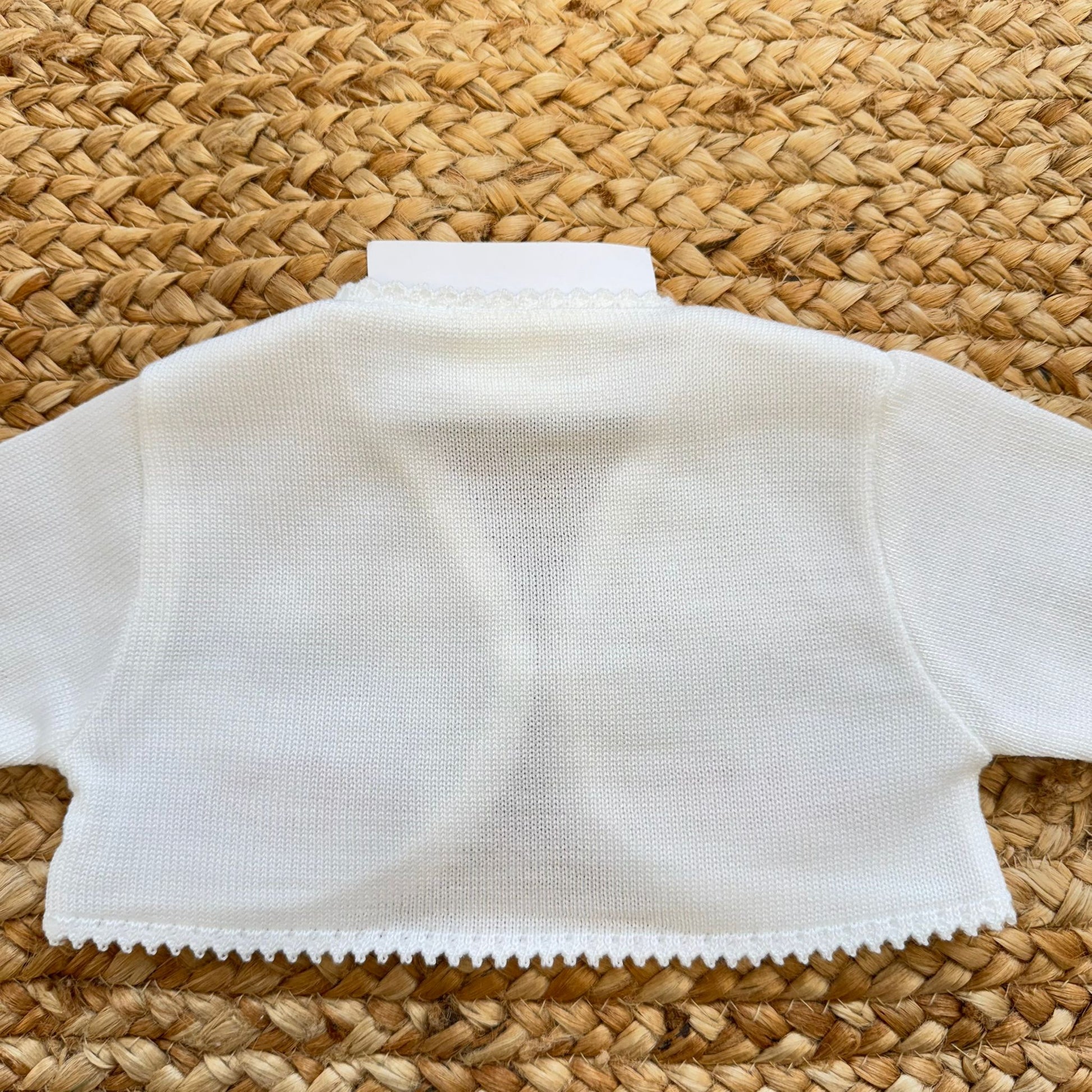 coprispalle neonata retro in maglia panna