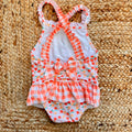 retro costume bimba con fiocco e spalline arricciate