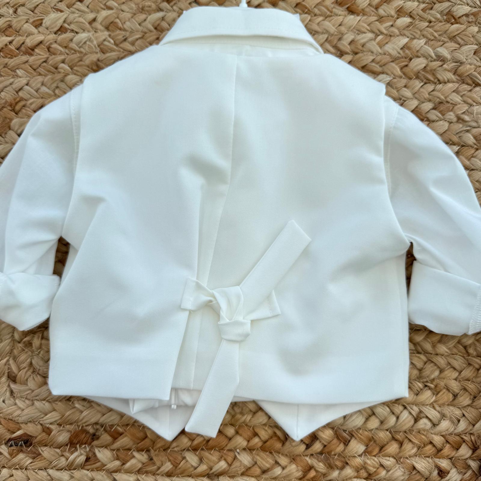 retro gilet con laccetto regolabile bianco