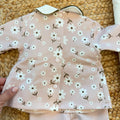 Uscita clinica neonata in caldo cotone con copertina sfoderabile, lenzuola, cappellino e bavaglino coordinati.