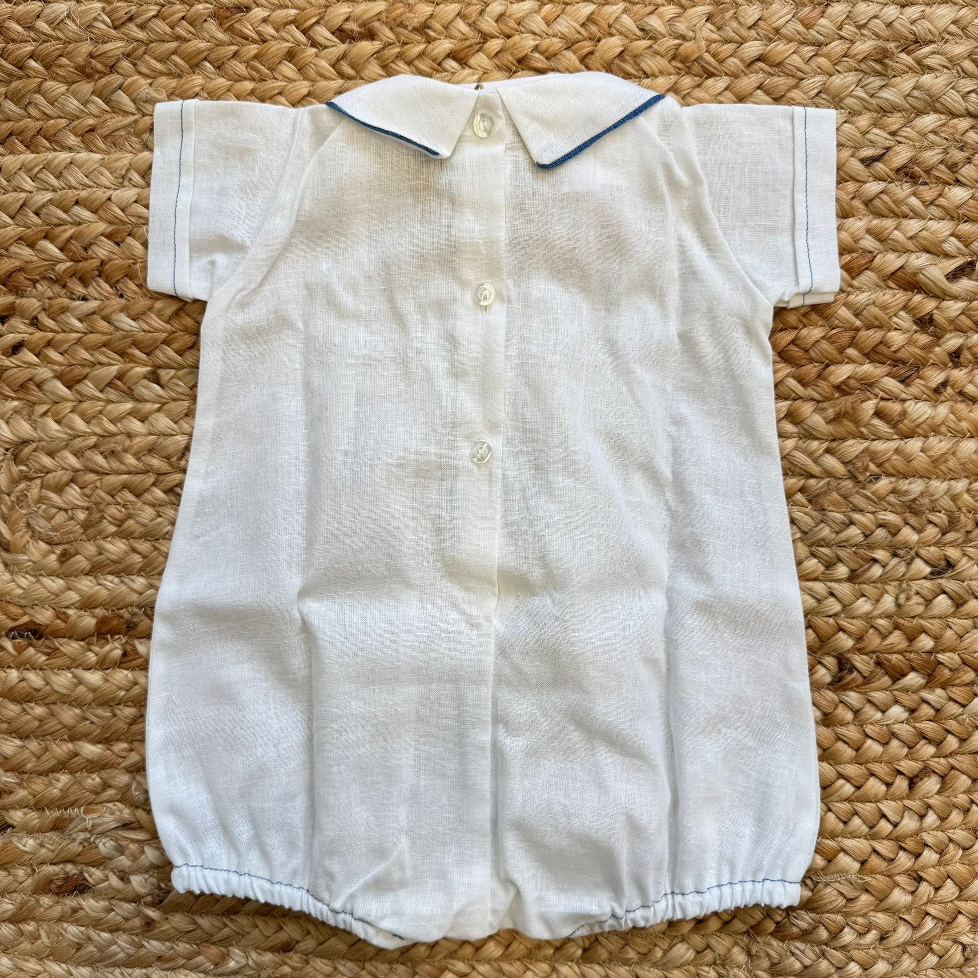 Etichetta tessuto 55% lino 45% cotone pagliaccetto neonato