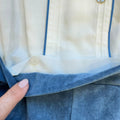 Pantalone azzurro polvere con pieghe completo battesimo bimbo