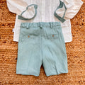 retro pantalone cerimonia bimbo elegante verde acqua