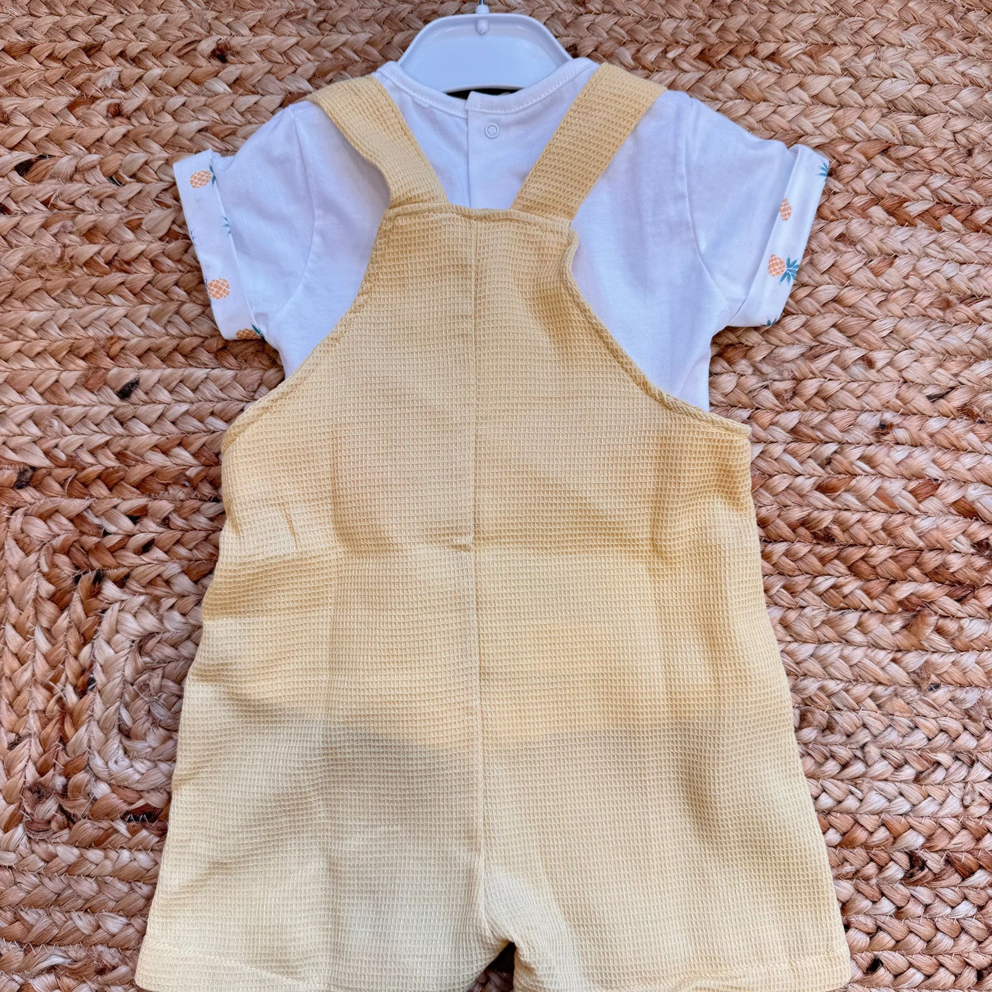 retro salopette bimbo cotone giallo