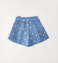 retro shorts bambina denim ricamato
