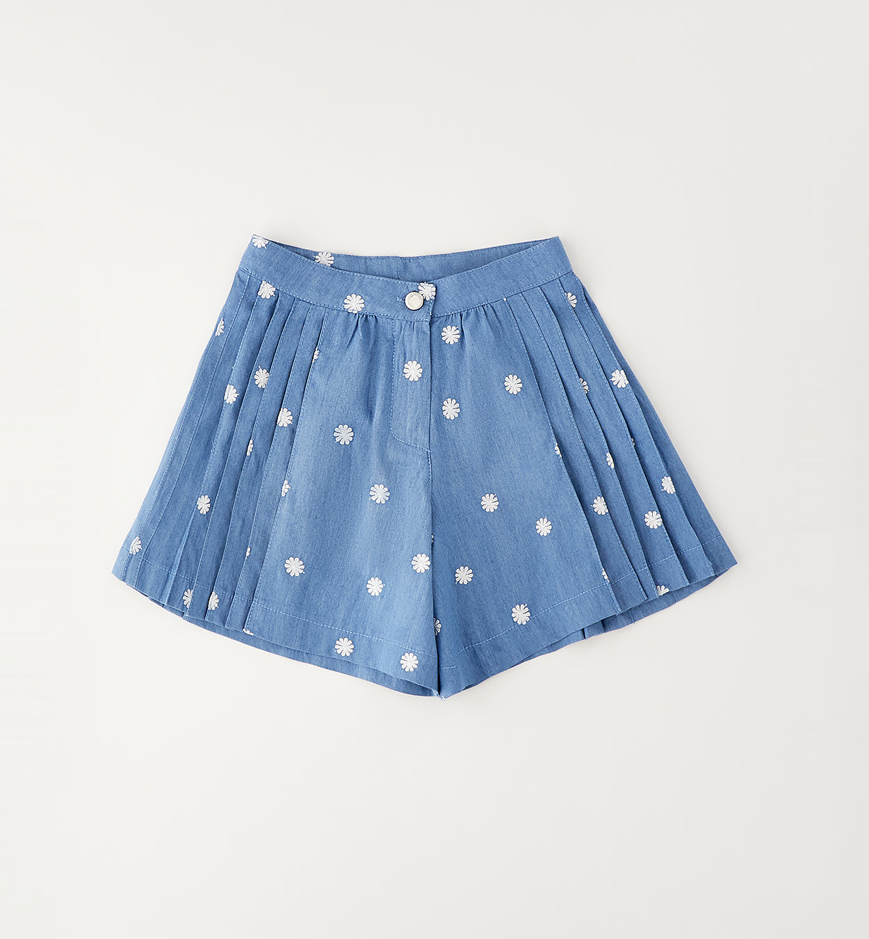 retro shorts bambina denim ricamato