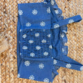  Retro top bambina con fascia elasticizzata e ricami bianchi