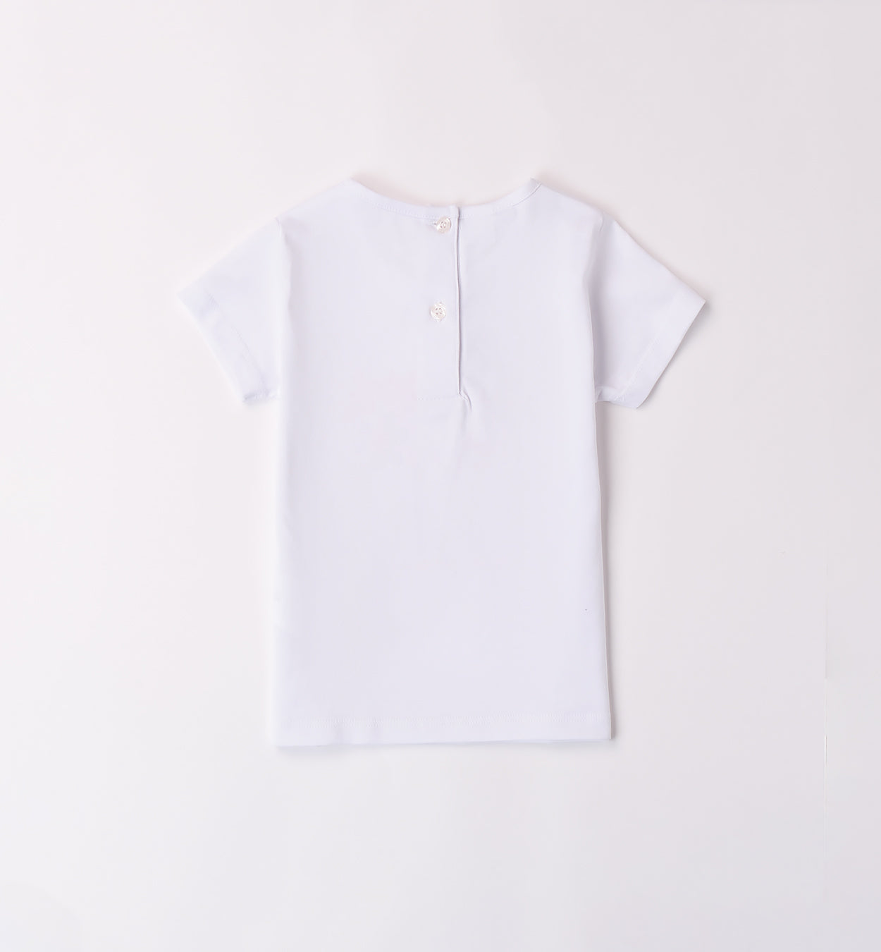 Retro t-shirt bianca bambina con chiusura a bottoni