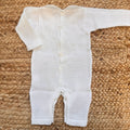 Tutina neonata in Filo di Scozia con cuore floreale ricamato