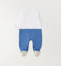 Retro tutina neonato cotone con apertura posteriore e piedini coperti