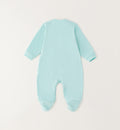Retro tutina neonato cotone verde acqua con piedini coperti