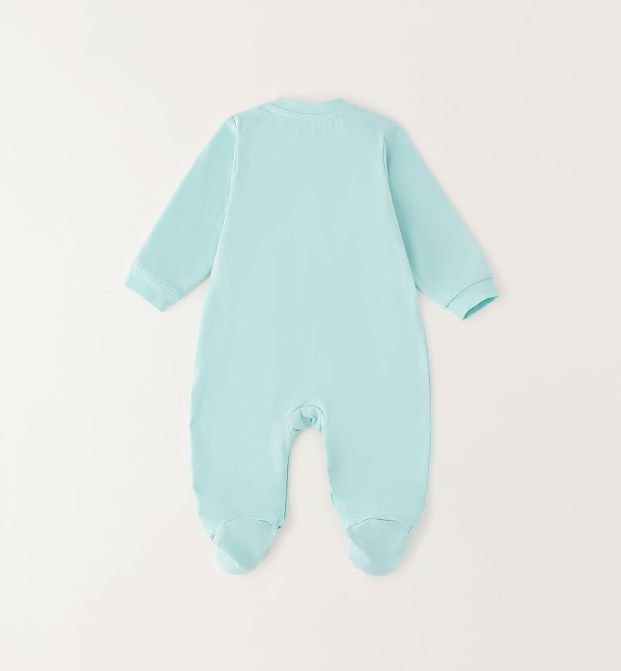 Retro tutina neonato cotone verde acqua con piedini coperti