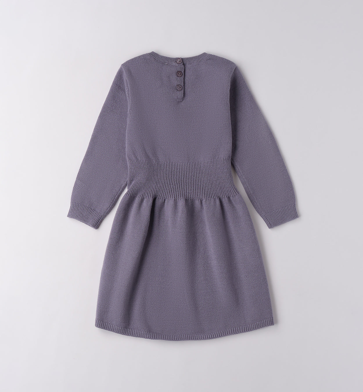 retro abito bambina lavanda in maglia con bottoni