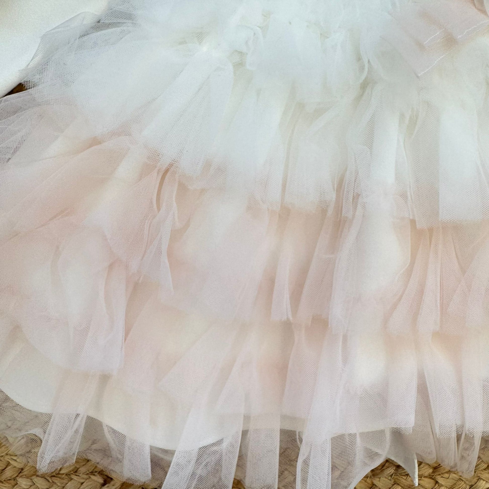 retro abito battesimo bambina con grande fiocco