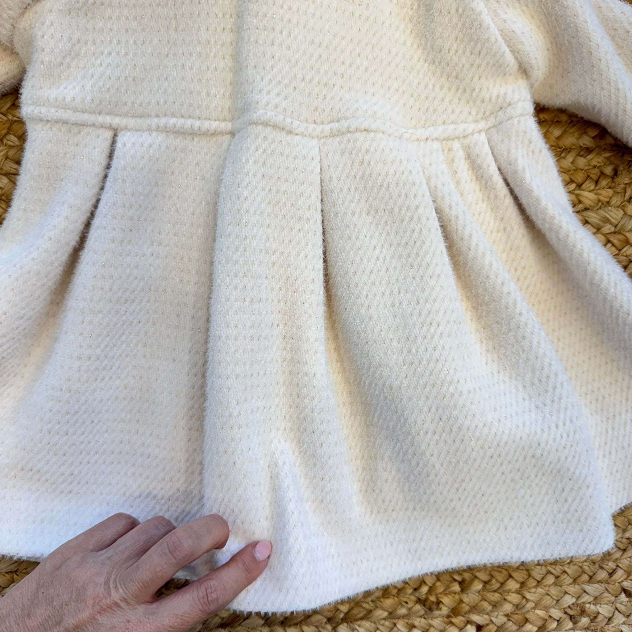 retro cappottino panna con pieghe bambina