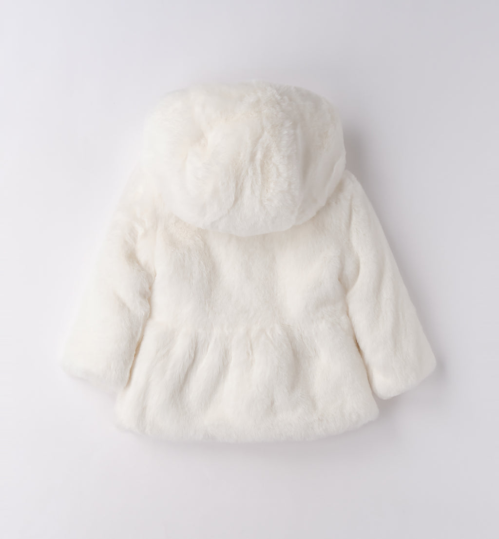 retro cappotto bambina elegante panna