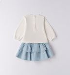 retro completo bambina maglia e gonna azzurra