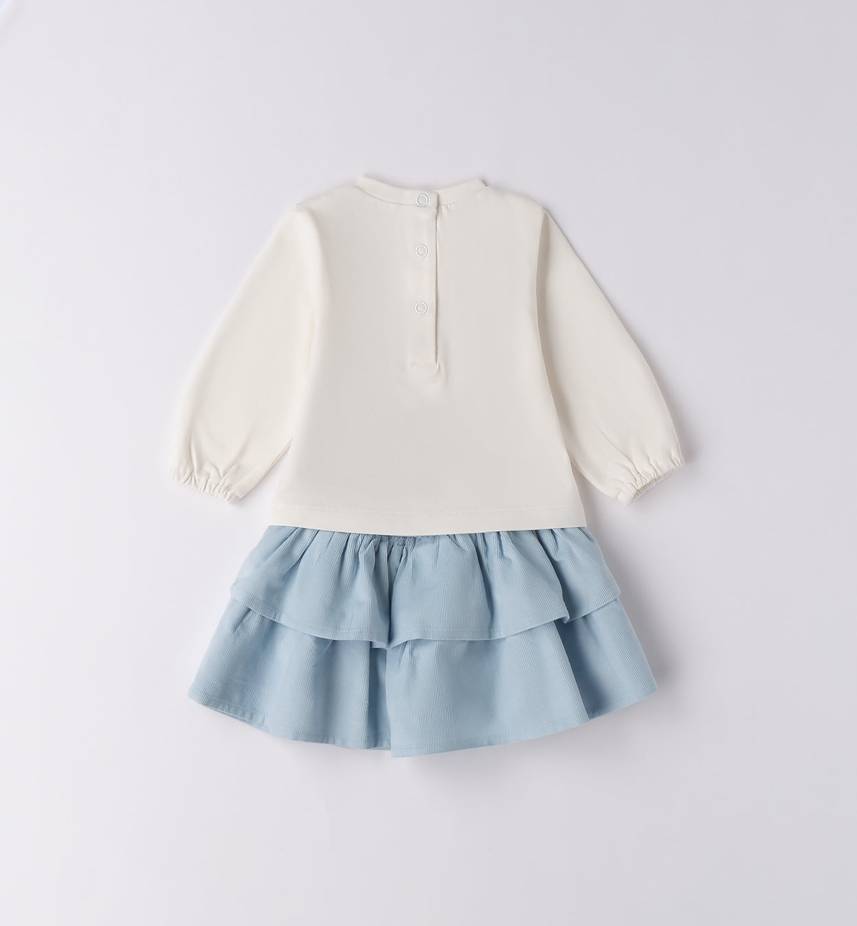 retro completo bambina maglia e gonna azzurra