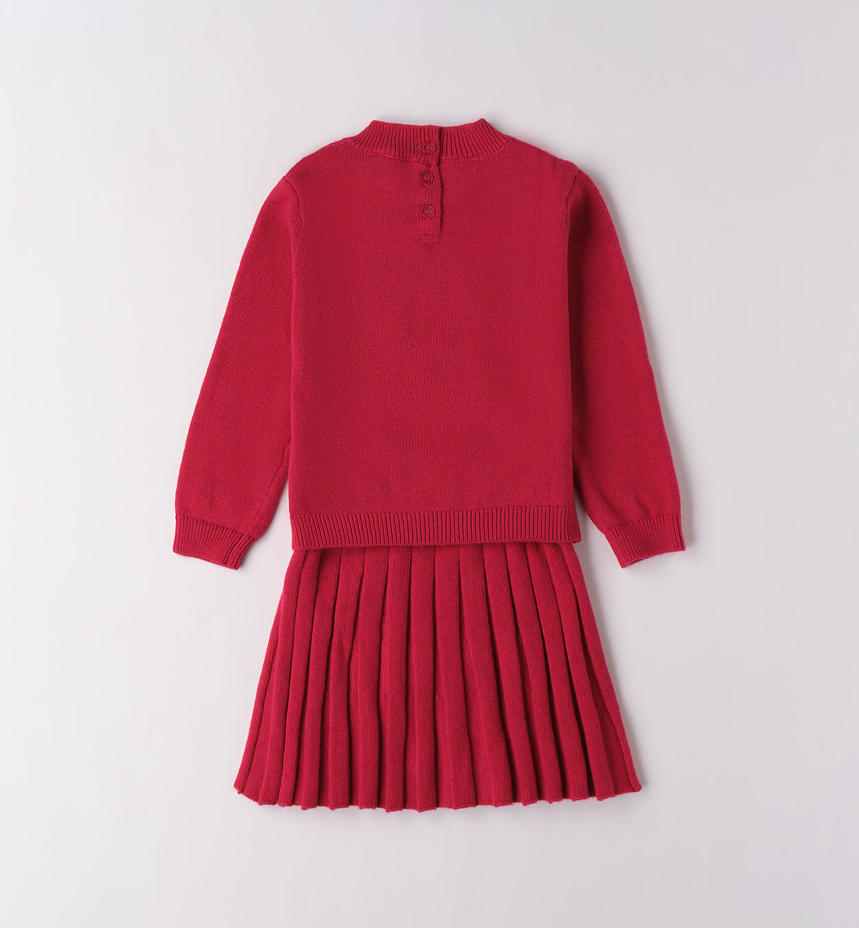 retro completo bambina rosso maglia e gonna