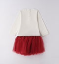 retro completo natale bambina maglia panna e gonnellina tulle