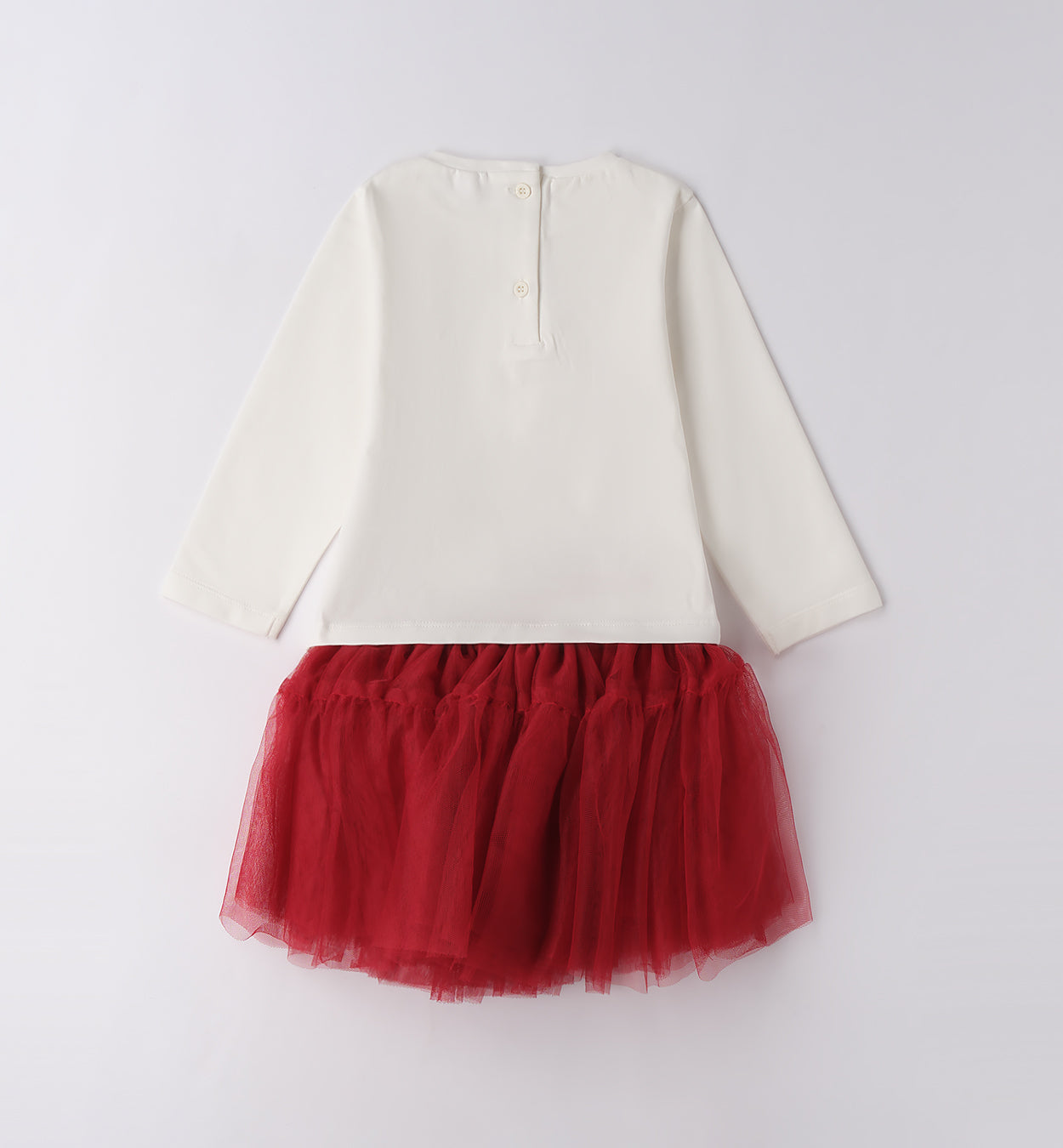 retro completo natale bambina maglia panna e gonnellina tulle