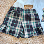 retro gonna pantalone scozzese bambina