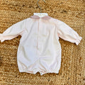 retro pagliaccetto neonata velluto rosa con bottoncini