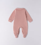 retro tutina ciniglia rosa neonata con colletto
