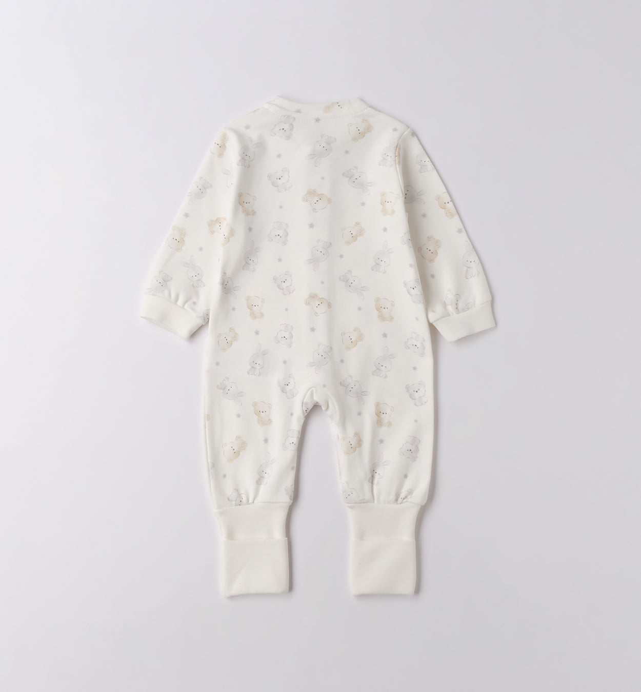 retro tutina neonato caldo cotone panna con stampa animaletti