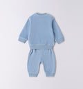 retro tutina neonato in caldo cotone azzurro con pantalone coordinato
