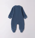 retro tutina neonato in ciniglia blu