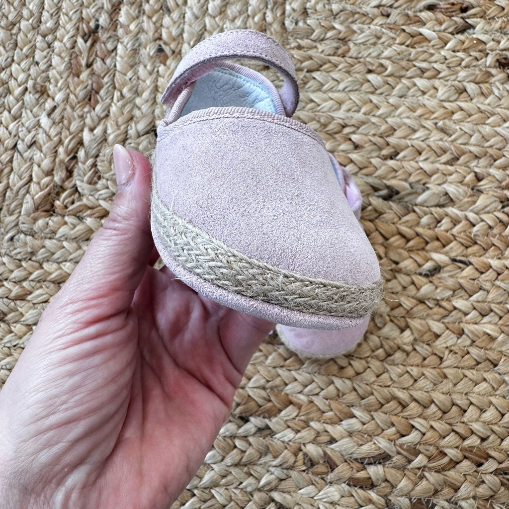  Scarpe culla rosa stile espadrillas con chiusura a strappo